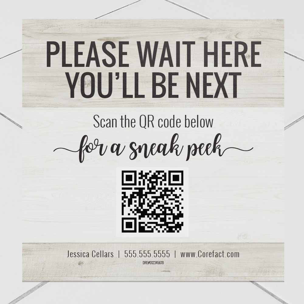 Corefact Wood Collection Decal - Please Wait Here Corefact Wood Collection Decal - Please Wait Here