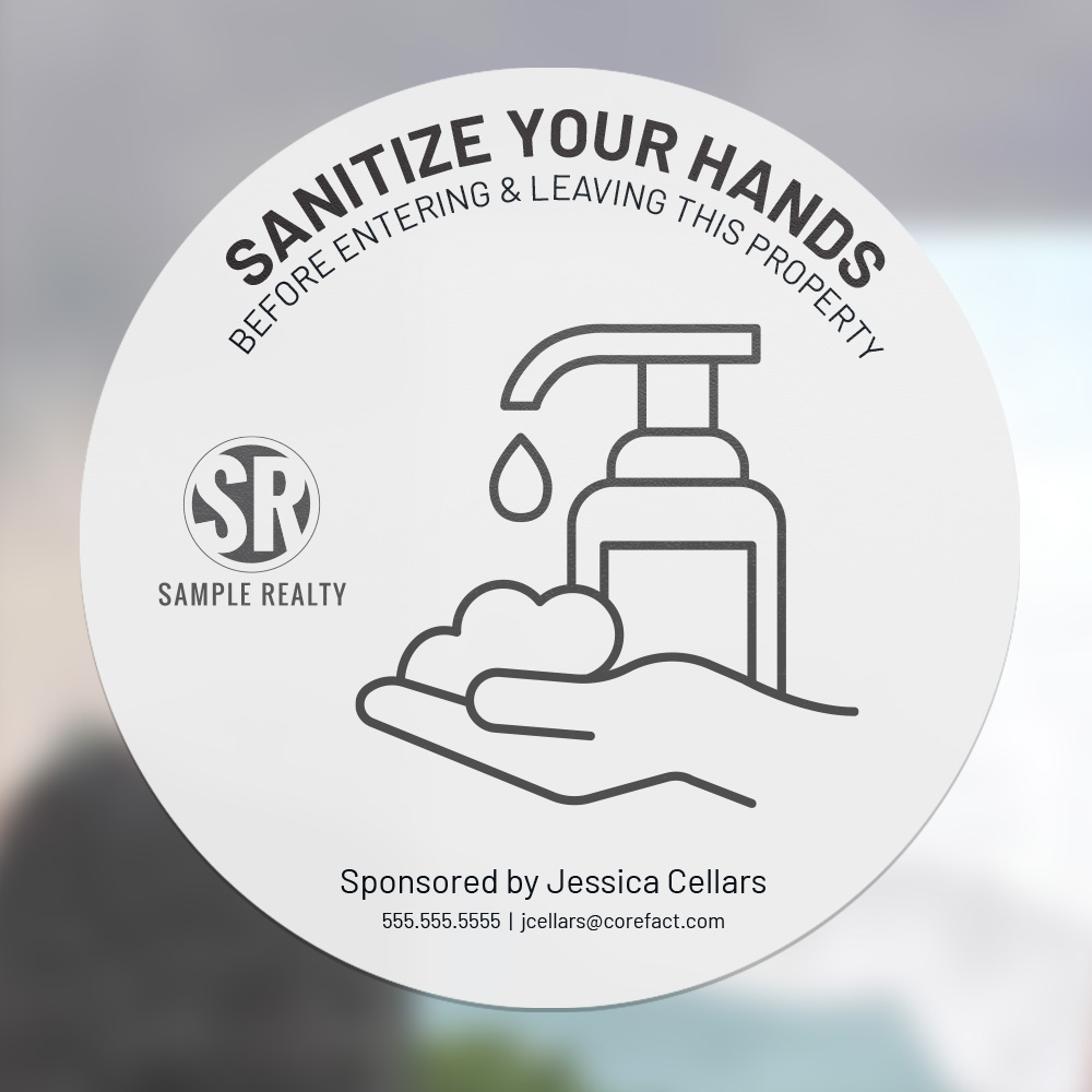 Corefact Circle Cling - Sanitize Your Hands Corefact Circle Cling - Sanitize Your Hands
