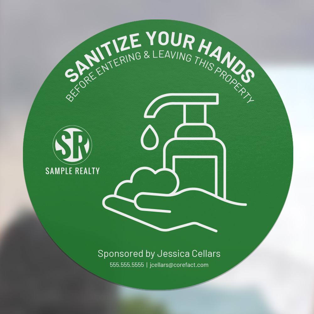 Corefact Circle Cling - Sanitize Your Hands - Color Corefact Circle Cling - Sanitize Your Hands - Color