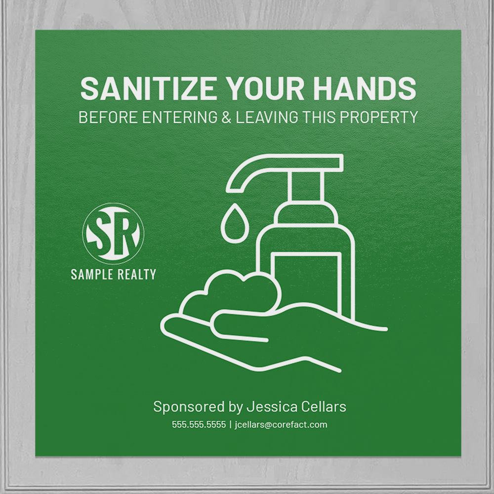 Corefact Square Cling - Sanitize Your Hands - Color Corefact Square Cling - Sanitize Your Hands - Color