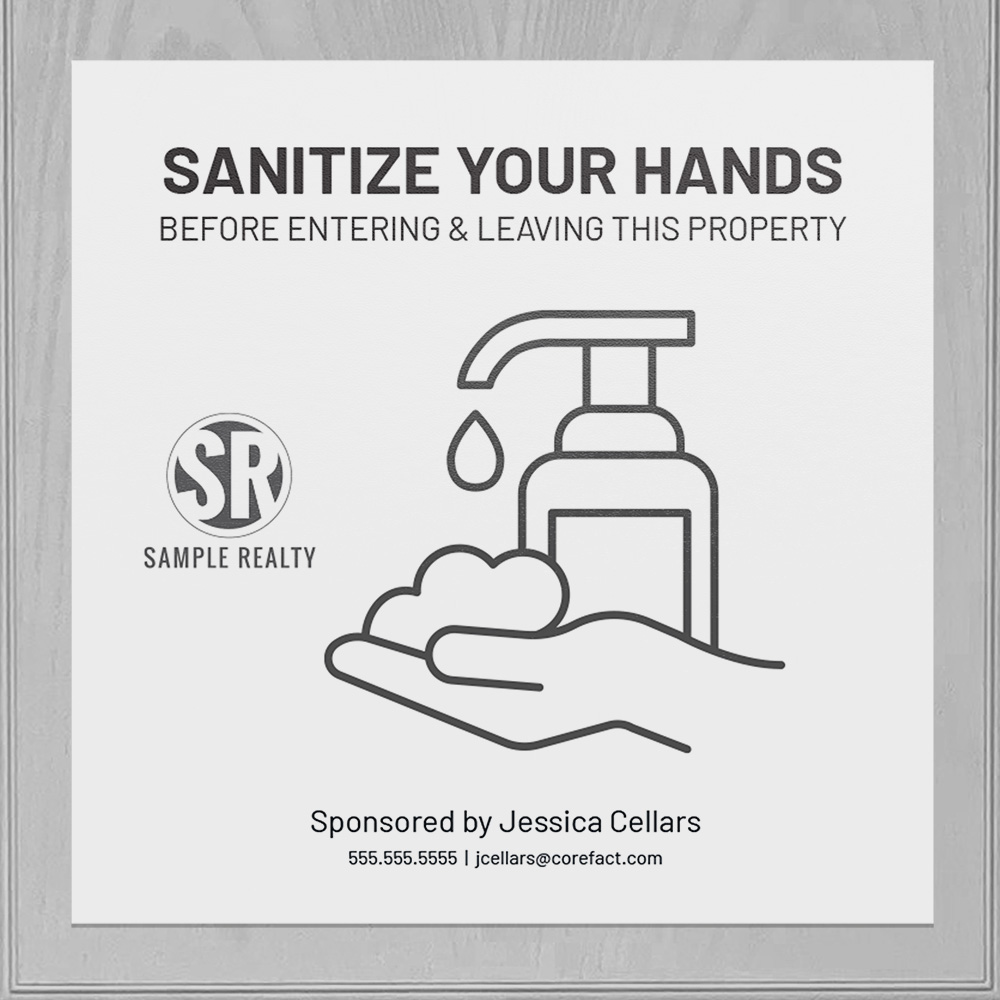 Corefact Square Cling - Sanitize Your Hands Corefact Square Cling - Sanitize Your Hands