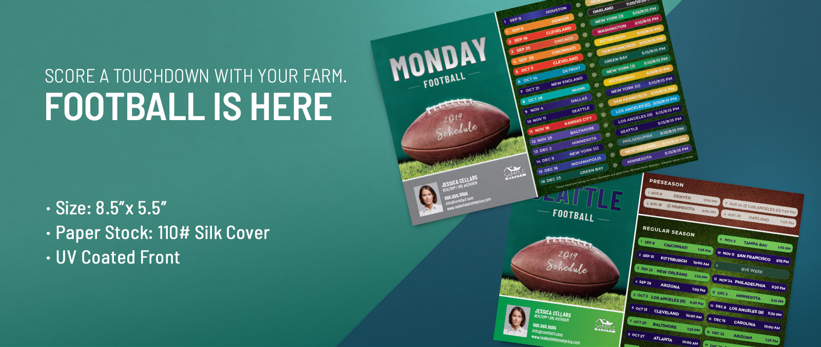 Football Schedule Postcards